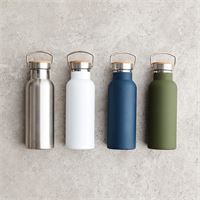 BOTTIGLIA TERMICA 500ML CON TAPPO IN BAMBOO